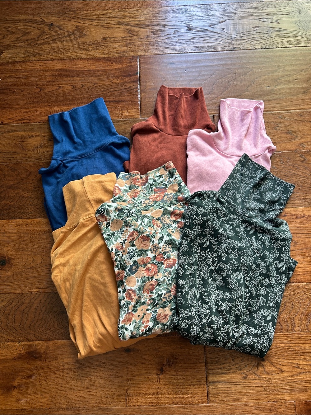 Mixed Bundle Turtleneck Tops - Blue, Rust, Pink, Mustard, Floral, Green Floral
